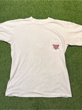 Vintage 90s Oneita Buck The System Pocket T-Shirt XL White